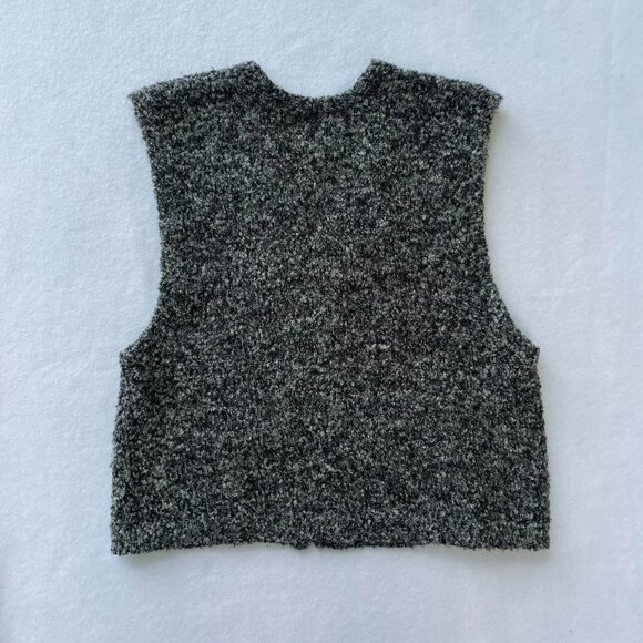 Vintage Gray Beverly Hills Polo Club Wool Blend Zip Sweater Vest Size M Grandpa - Picture 3 of 7